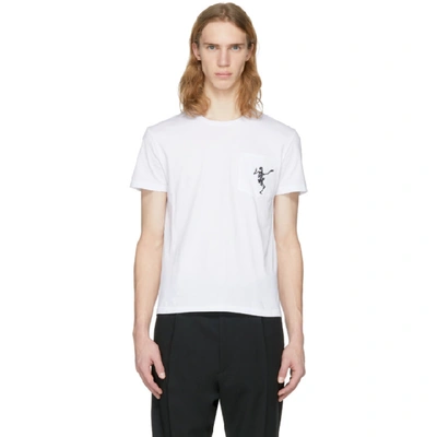 Shop Alexander Mcqueen White Dancing Skeleton T-shirt In 0900 Whtblk