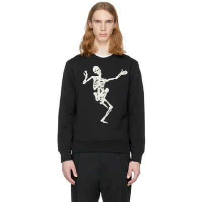 Shop Alexander Mcqueen Black Dancing Skeleton Sweatshirt In 0901 Blkivo