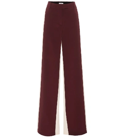 Shop Valentino Silk Trackpants In Red