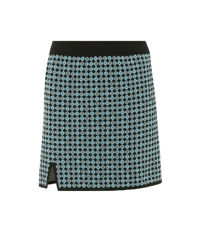 Shop Alexa Chung Ac Monogram Jacquard Skirt In Blue