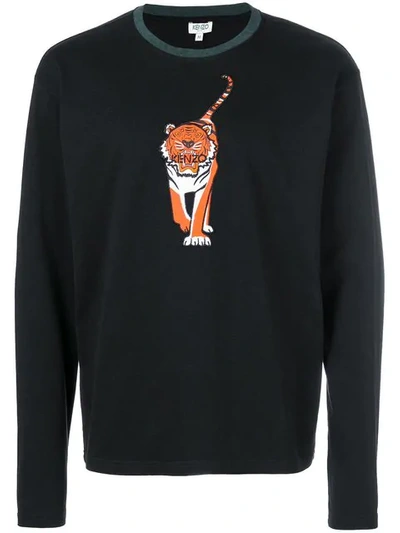 Shop Kenzo Logo Tiger Sweatshirt - Black
