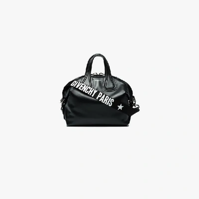 Shop Givenchy Leather Nightingale Tote In Black