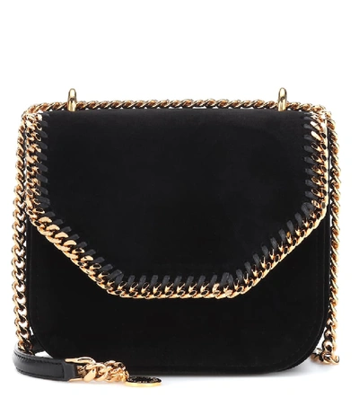 Shop Stella Mccartney Falabella Box Velvet Shoulder Bag
