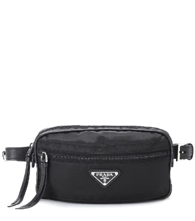 Shop Prada Nylon Belt Bag In Black