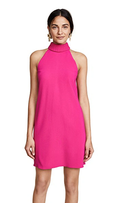 Shop Brandon Maxwell Shift Dress With Bow Back In Fuchsia