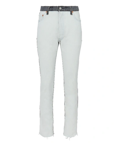 Shop Re/done High-rise Two-tone Ankle Crop Jeans