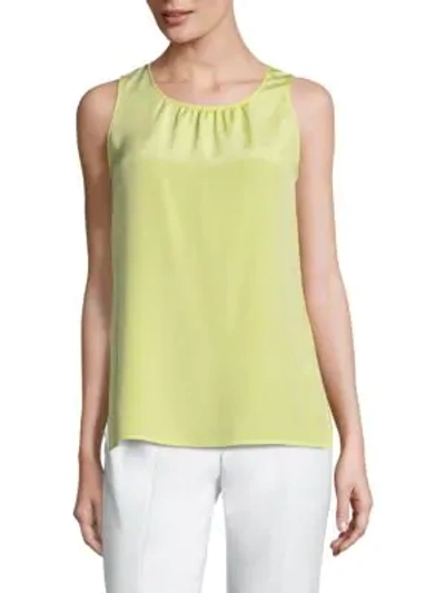 Shop St John Stretch Cashmere Sleeveless Top In Citron