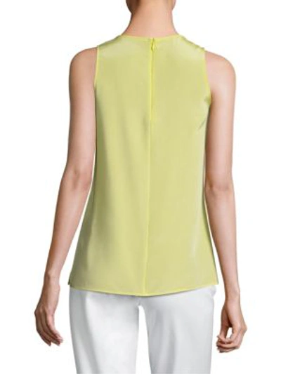 Shop St John Stretch Cashmere Sleeveless Top In Citron