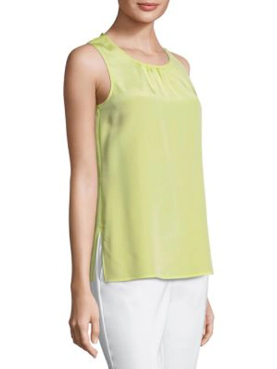 Shop St John Stretch Cashmere Sleeveless Top In Citron