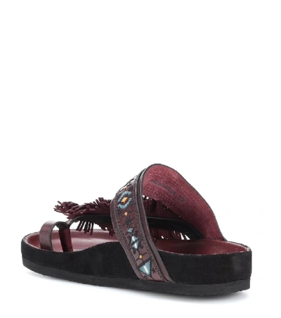 Shop Isabel Marant Ebann Leather Sandals In Purple