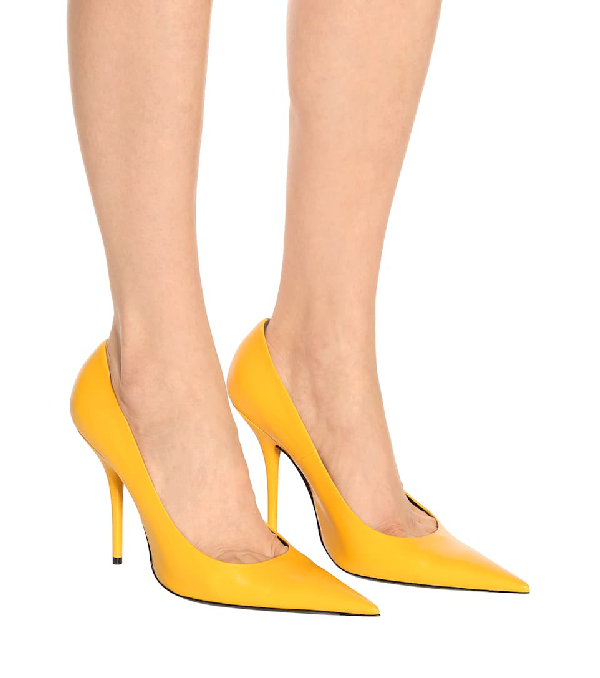 balenciaga heels yellow
