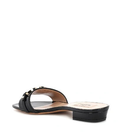 Shop Valentino V Rivet Leather Sandals In Black
