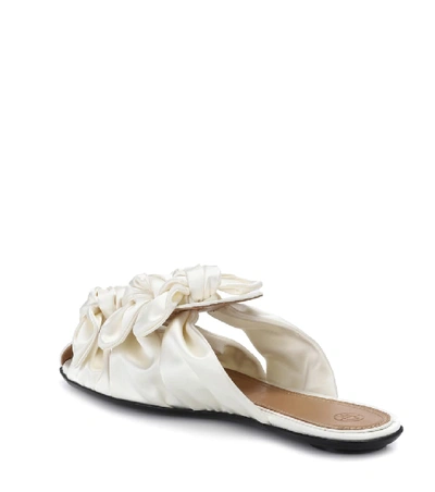 Shop The Row Capri Bow Satin Sandals In White