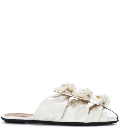Shop The Row Capri Bow Satin Sandals In White