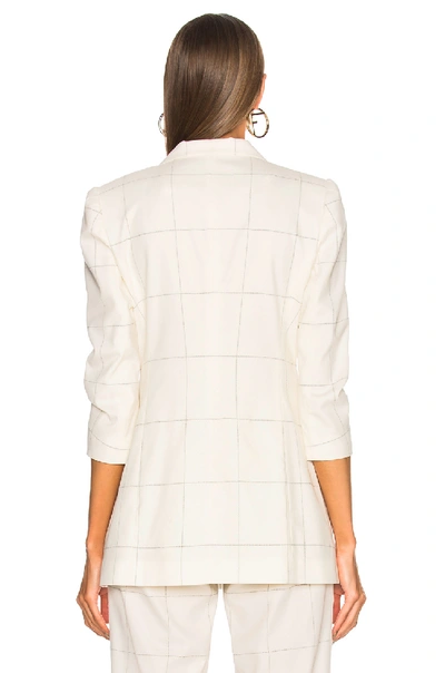 Shop Zeynep Arcay Plaid Double Breasted Blazer In White,checkered & Plaid