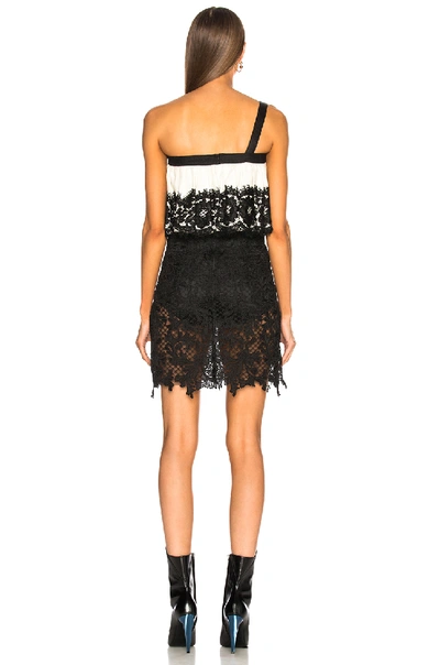 Shop Fausto Puglisi Lace Ruffle Dress With Belt Strap In Black