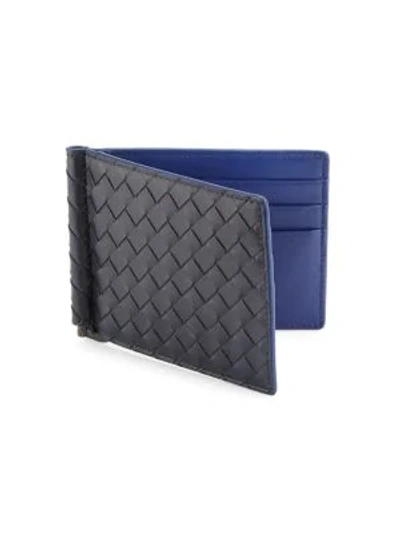 Shop Bottega Veneta Woven Leather Wallet In Midnite Black