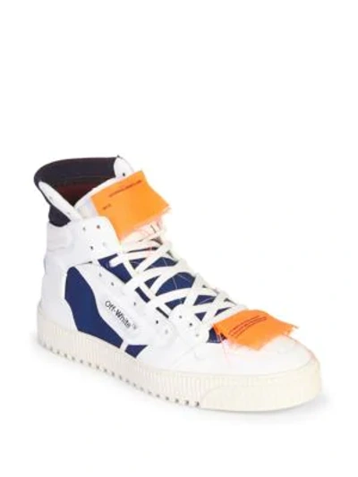 Shop Off-white 3.0 Low Blue High Top Trainers In Blue White