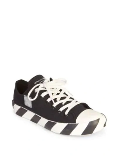 Shop Off-white Striped Sole Low-tops In Black