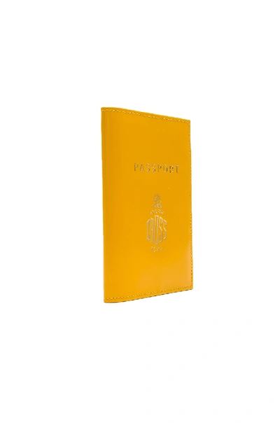 Shop Mark Cross Passport Cover In Yellow