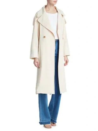 Shop See By Chloé Fluid Gabardine Trench Coat In Angora Beige