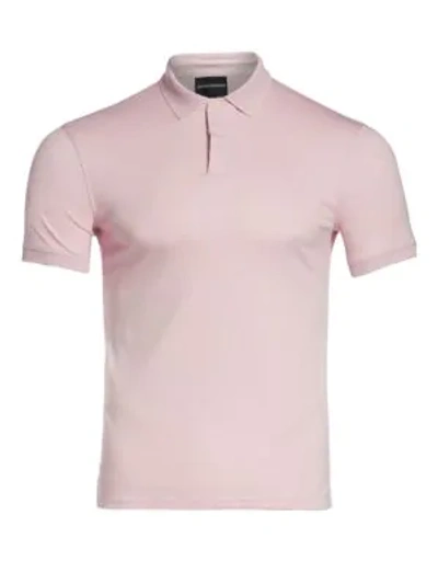 Shop Emporio Armani Pique Polo Shirt In Pink