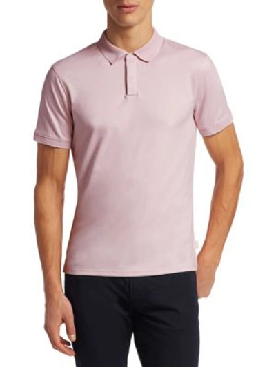 Shop Emporio Armani Pique Polo Shirt In Pink