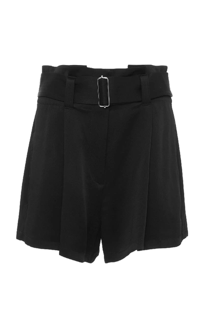 Shop A.l.c Deliah Belted High-rise Belted Satin Shorts In Black