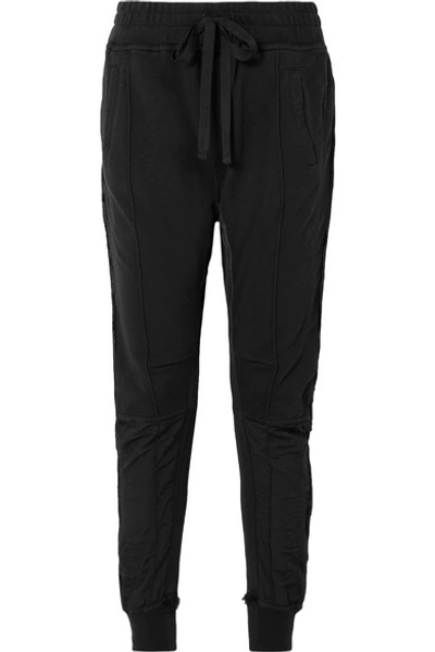 Shop Haider Ackermann Grosgrain-trimmed Cotton-jersey Track Pants In Black