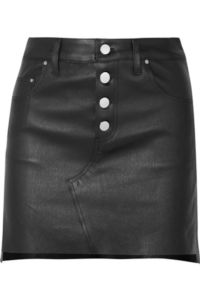 Shop Amiri Leather Mini Skirt In Black