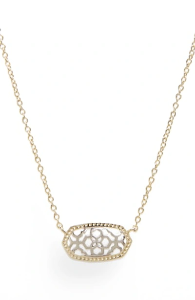 Shop Kendra Scott Elisa Openwork Pendant Necklace In Gold/ Silver Mix