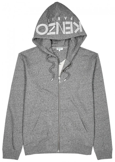 Shop Kenzo Grey Logo-print Cotton Sweatshirt