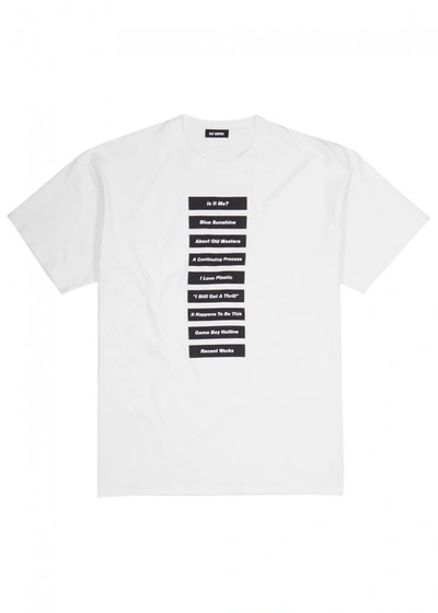 Shop Raf Simons New Order White Printed Cotton T-shirt