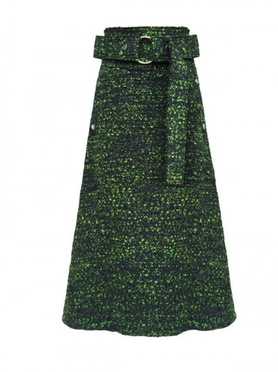 Shop Jamie Wei Huang Molly Wool Skirt In Green