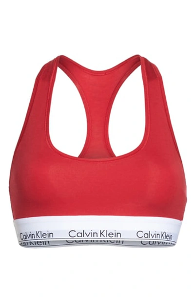 Shop Calvin Klein Modern Cotton Collection Cotton Blend Racerback Bralette In Empower