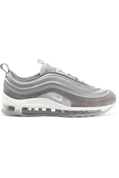 Shop Nike Air Max 97 Velvet, Nubuck And Rubber Sneakers In Gray
