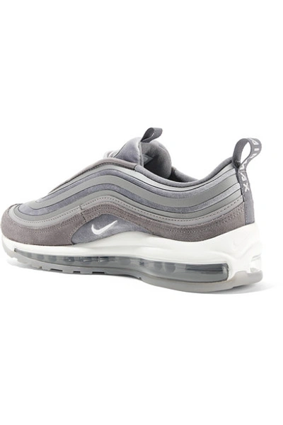 Shop Nike Air Max 97 Velvet, Nubuck And Rubber Sneakers In Gray