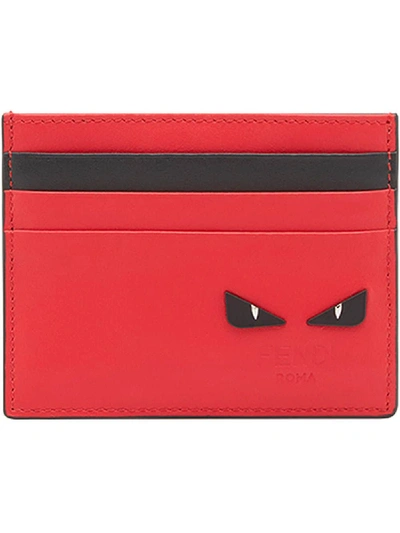 Shop Fendi Color Block Card Holder - Red