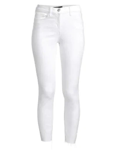 Shop 3x1 Mid-rise Skinny Cropped Jeans In White Tear