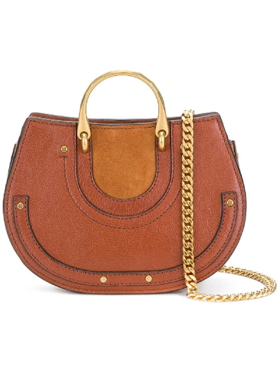 Shop Chloé Small Pixie Shoulder Bag In Brown