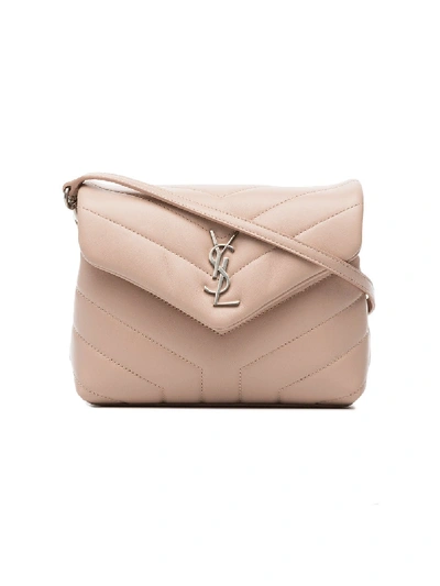 Shop Saint Laurent Pink Loulou Monogram Mini Bag
