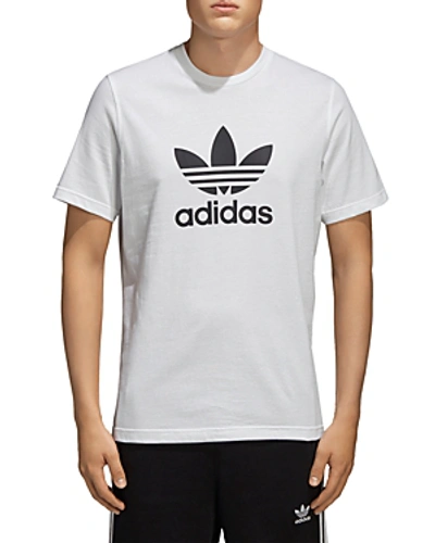 Shop Adidas Originals Trefoil Short Sleeve Tee In White