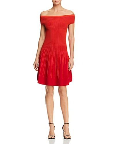 Shop French Connection Olivia Off-the-shoulder Dress In Blazer Red