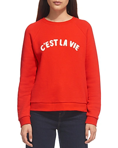 Shop Whistles C'est La Vie Sweatshirt In Red