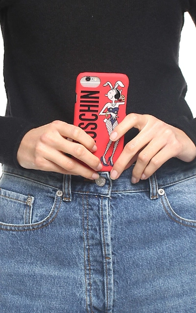 Shop Moschino Olivia Iphone Case In Rosso