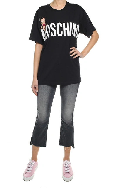 Shop Moschino Betty Boop Cotton-jersey T-shirt In Nero