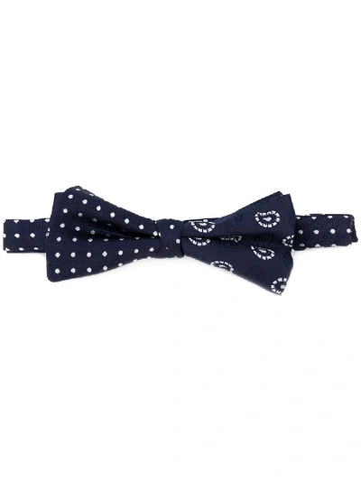 Shop Etro Paisley And Dotted Bow Tie In Multicolour