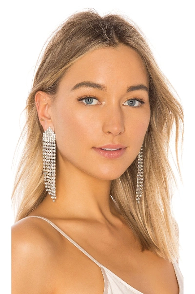 Shop Jennifer Behr Diamante Earrings In Metallic Silver