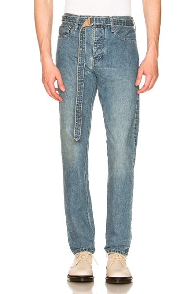 Shop Sacai Denim Pants In Blue