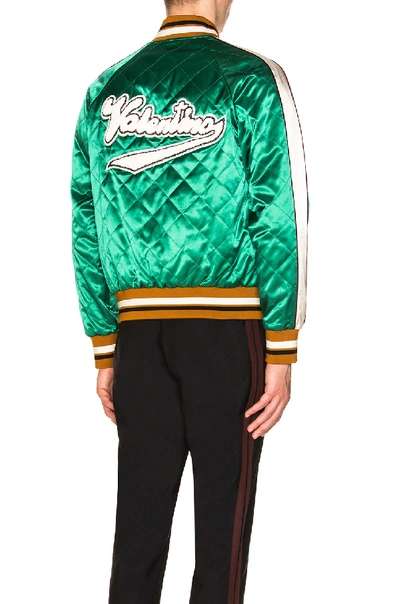 Shop Valentino Patch Souvenir Jacket In Brown,green,stripes